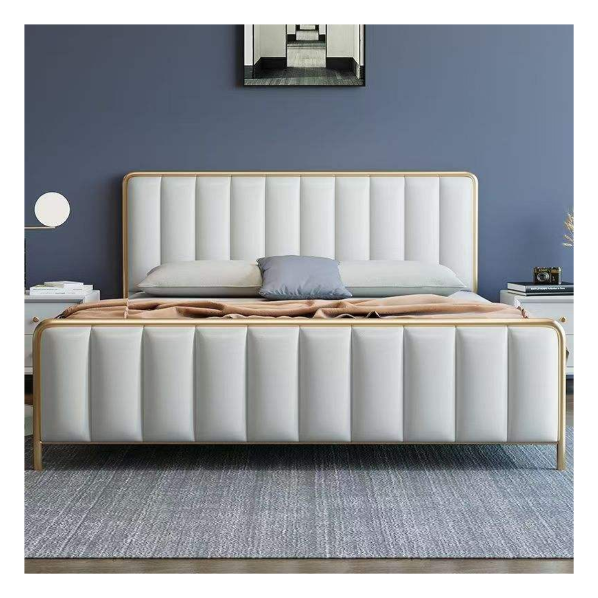 Allegra Gold Frame Panel Bed